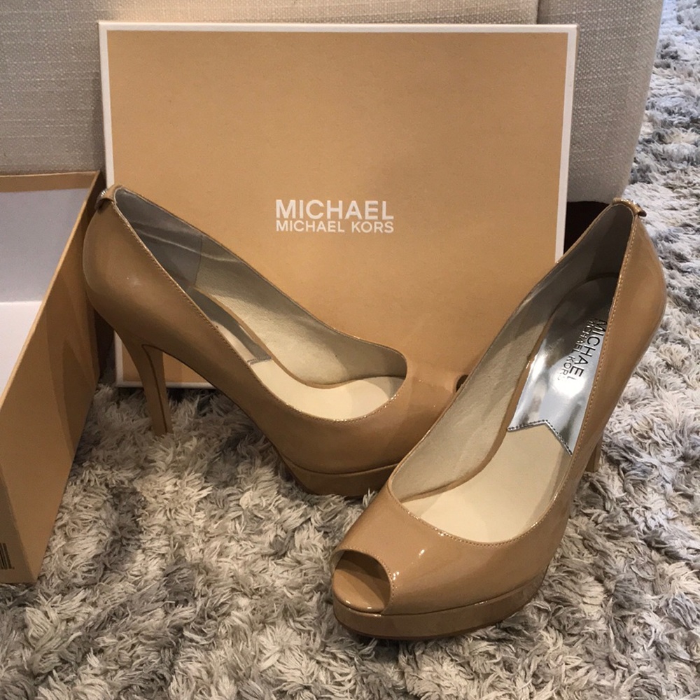 Michael Kors York Platform Patent Leather Nude